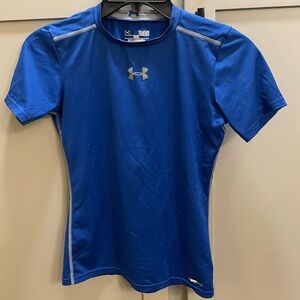 Under Armour Heat Gear Blue Short Sleeve Shirt YLF
